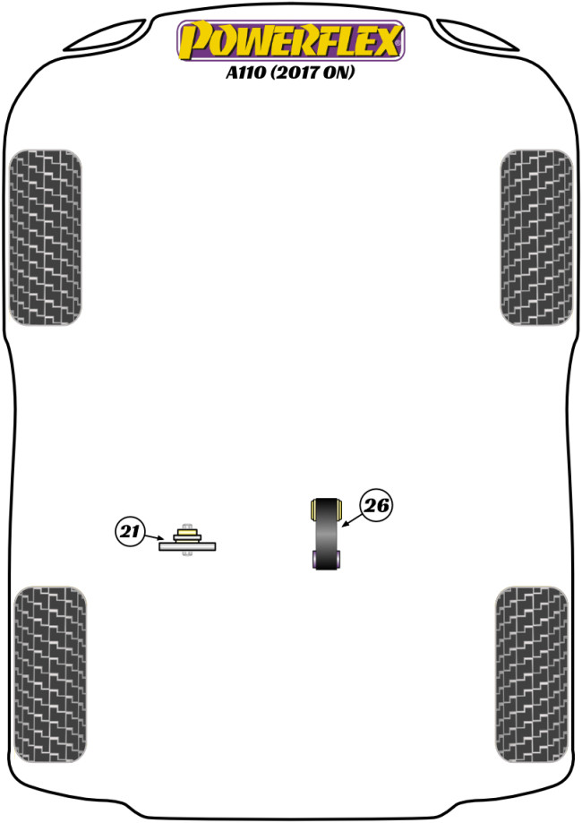 Powerflex Road -puslasarjat – Alpine A110 (2017 on) Powerflex Road -puslasarjat - Alpine A110 (2017 on)