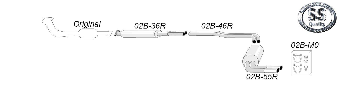 Simons-pakoputkisto – Volvo S60, V70N – 02B-H5R Simons-pakoputkisto - Volvo S60, V70N - 02B-H5R
