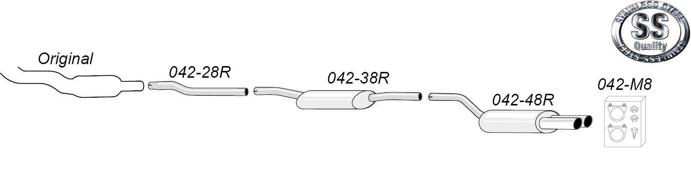 Simons-pakoputkisto – Audi A4 – 042-H8R Simons-pakoputkisto - Audi A4 - 042-H8R