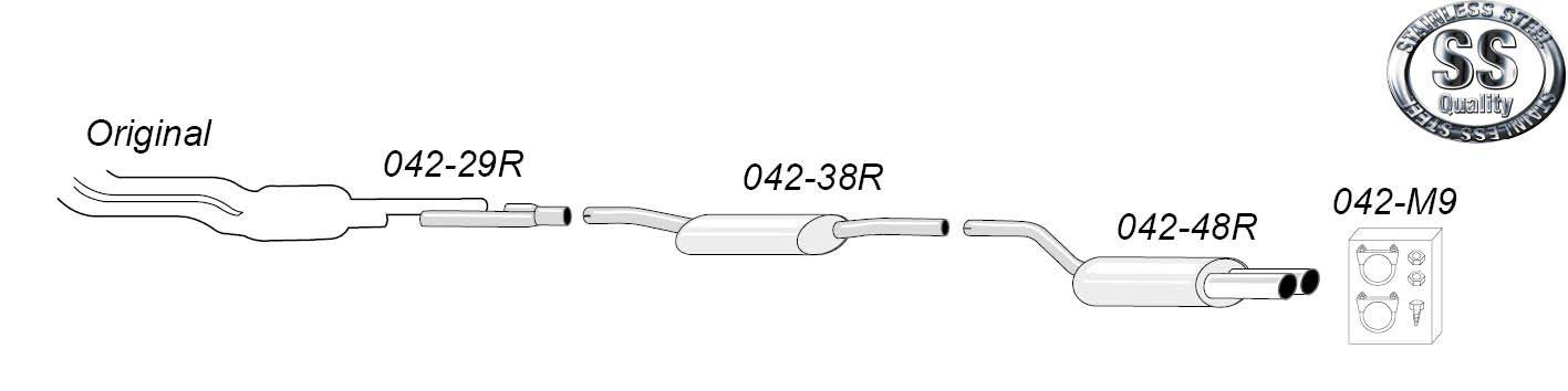 Simons-pakoputkisto – Audi A4 – 042-H9R Simons-pakoputkisto - Audi A4 - 042-H9R