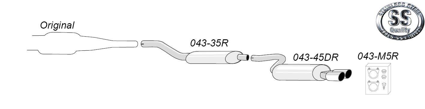 Simons-pakoputkisto – Audi S2, RS2 – 043-H5DR Simons-pakoputkisto - Audi S2, RS2 - 043-H5DR