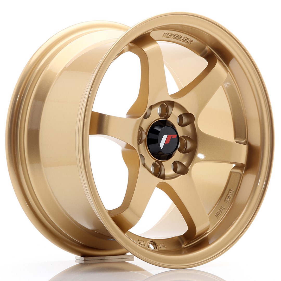 Japan Racing JR3 -vanteet – 15×8 – 4×100/4×114,3 – ET25 – Gold Japan Racing JR3 -vanteet - 15x8 - 4x100/4x114,3 - ET25 - Gold