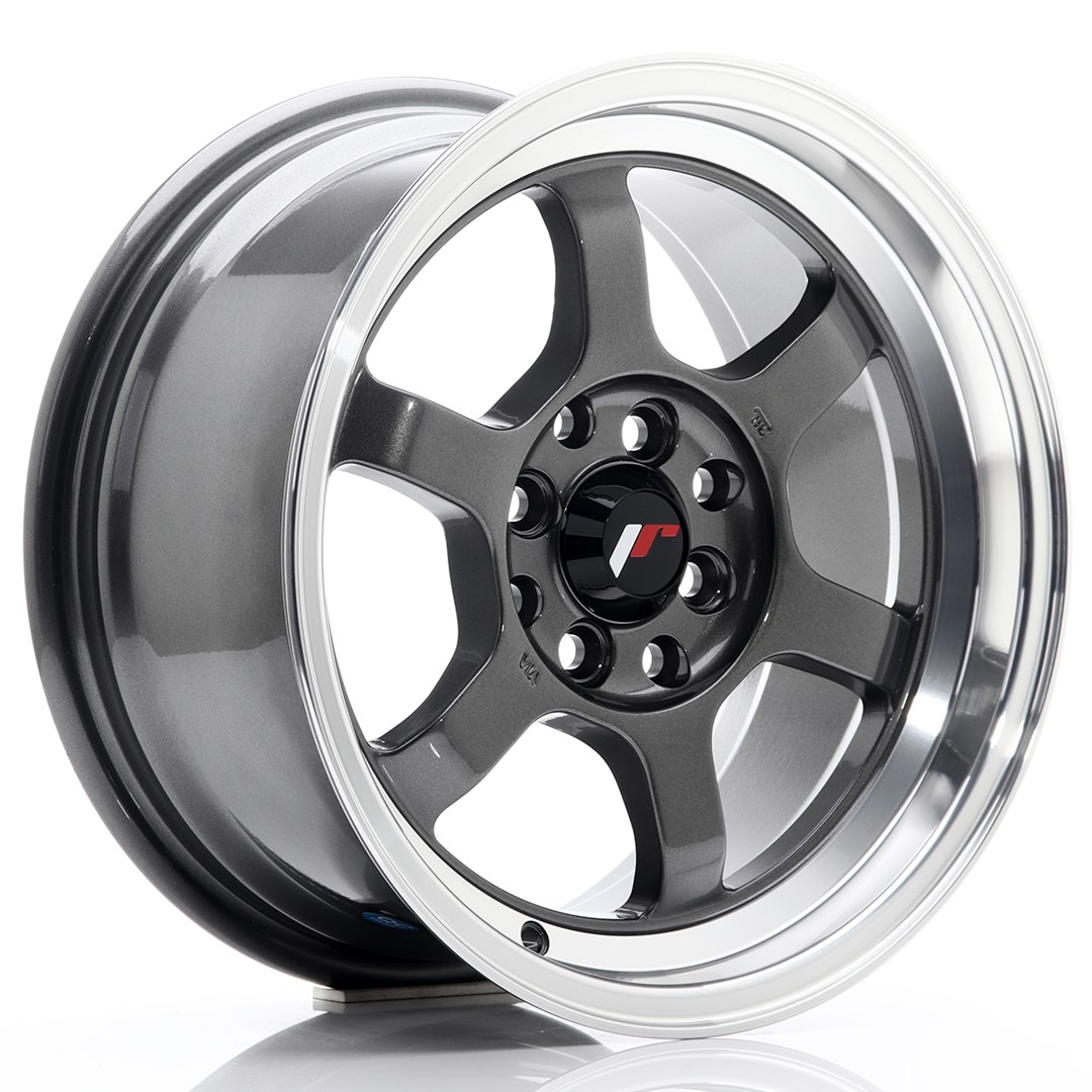 Japan Racing JR12 -vanteet – 15×7,5 – 4×100/4×108 – ET26 – Gun metal Japan Racing JR12 -vanteet - 15x7,5 - 4x100/4x108 - ET26 - Gun metal